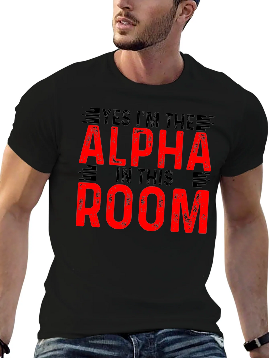 Alpha in The Room Graphic Tee - Black Cotton T-Shirt product image 9
