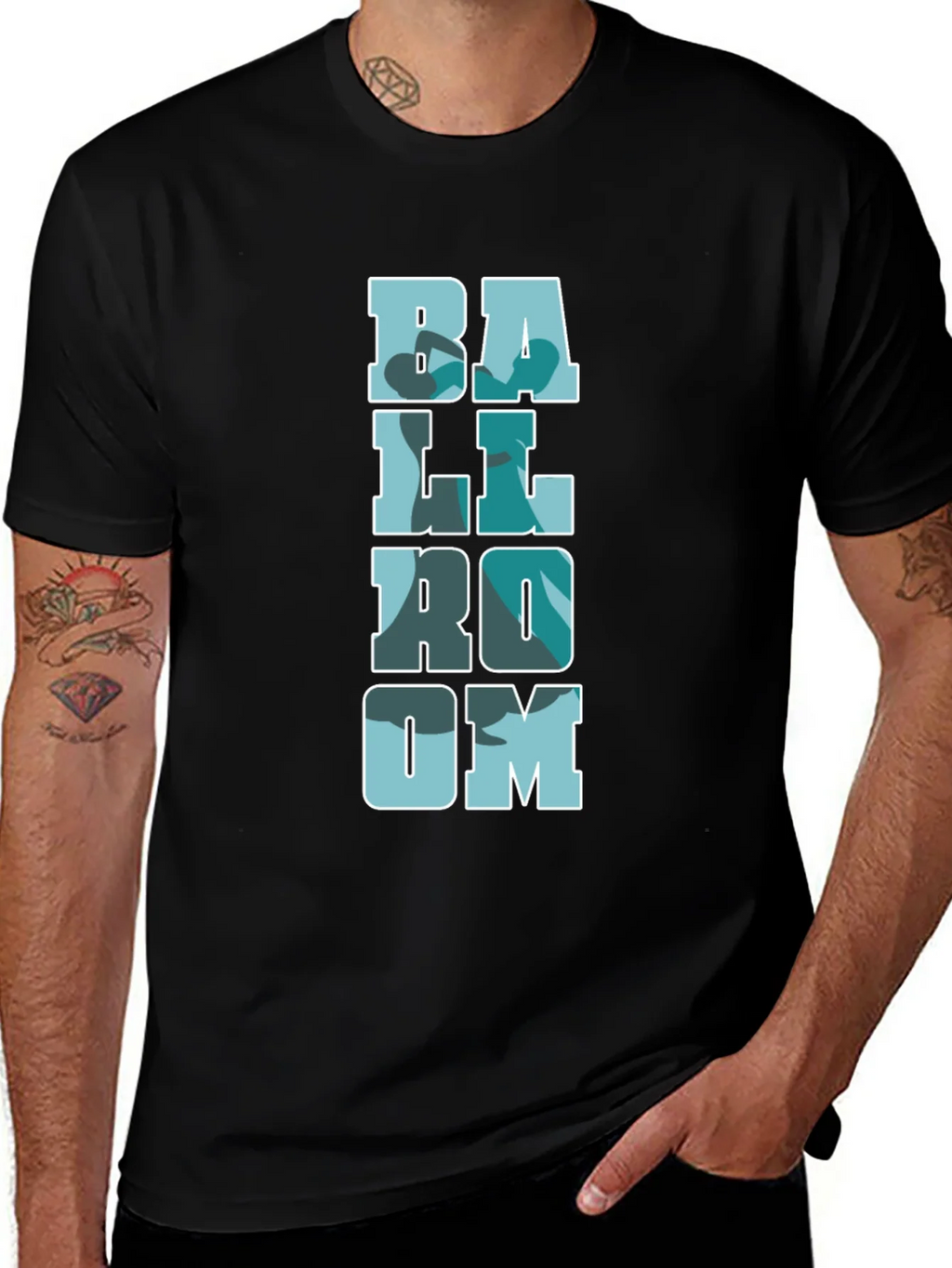 Ballroom Camo Print Black T-Shirt product image 1