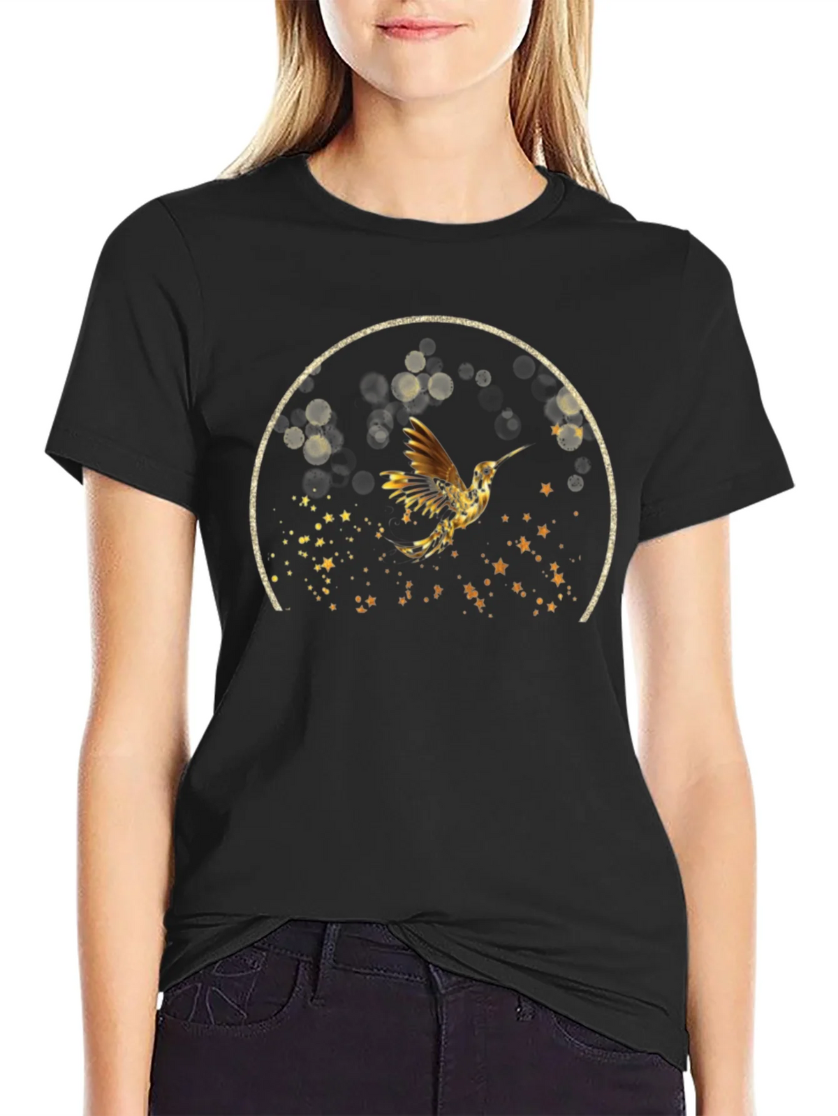 Hummingbird Graphic Tee - Stylish Black T-Shirt product image 5