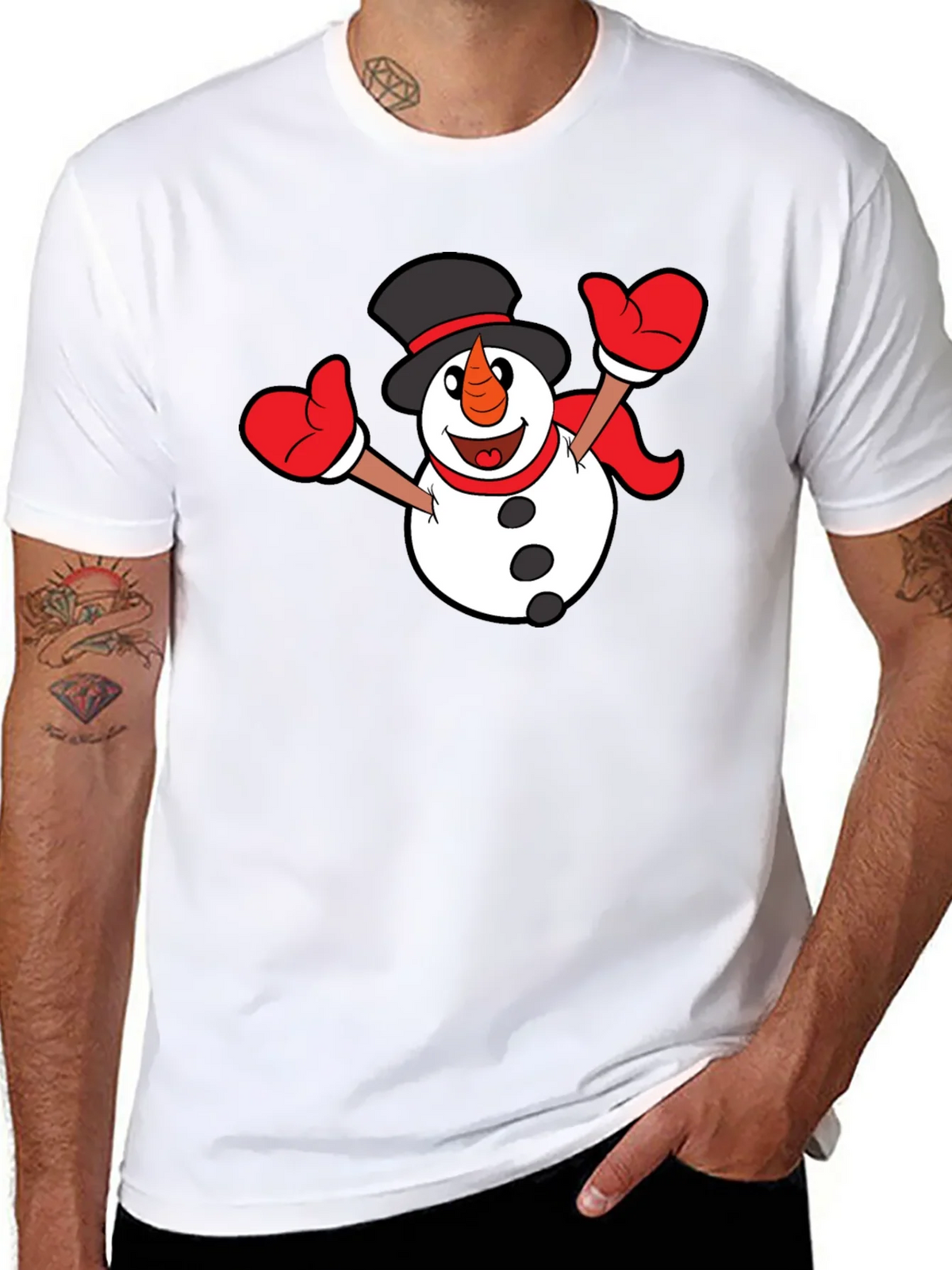 Festive Snowman Graphic T-Shirt - Black product image 9