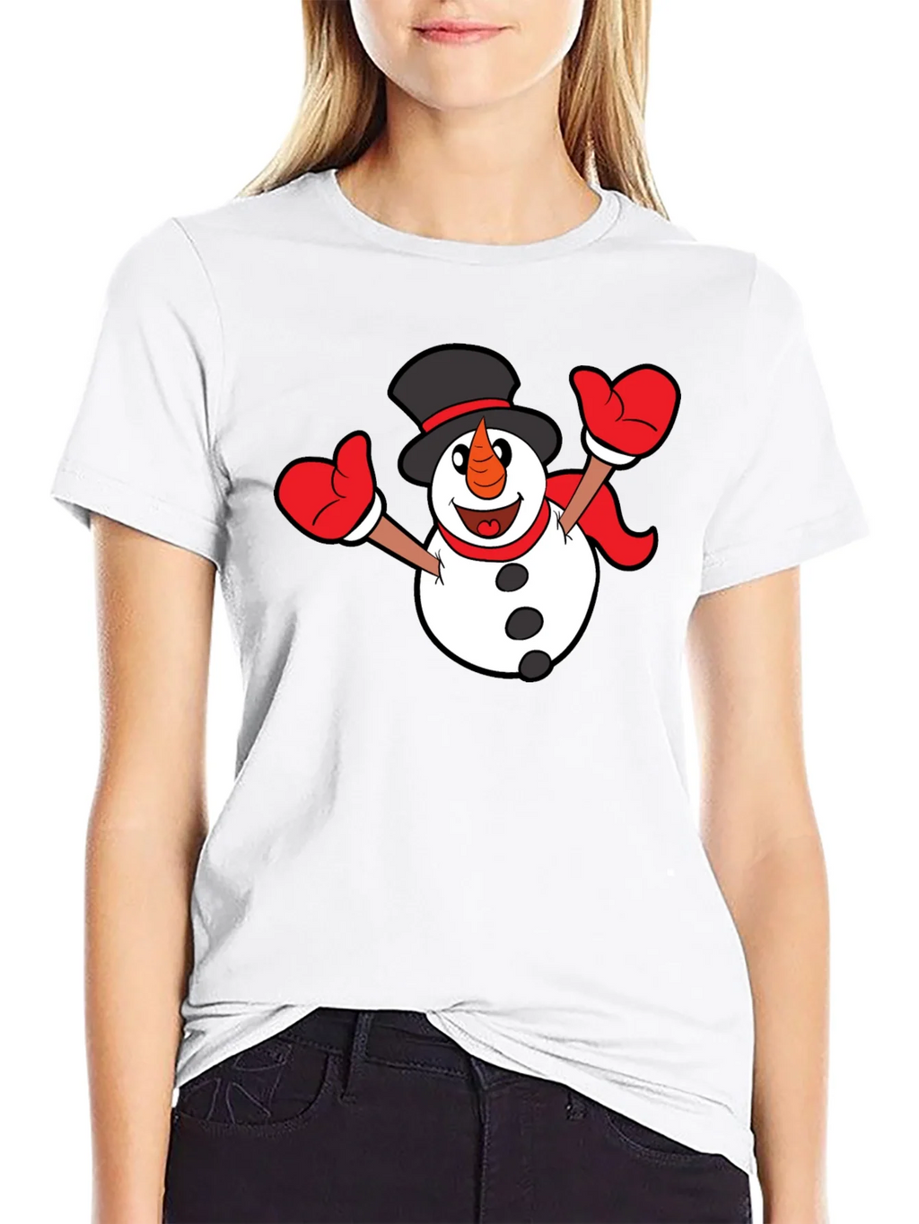 Festive Snowman Graphic T-Shirt - Black product image 10
