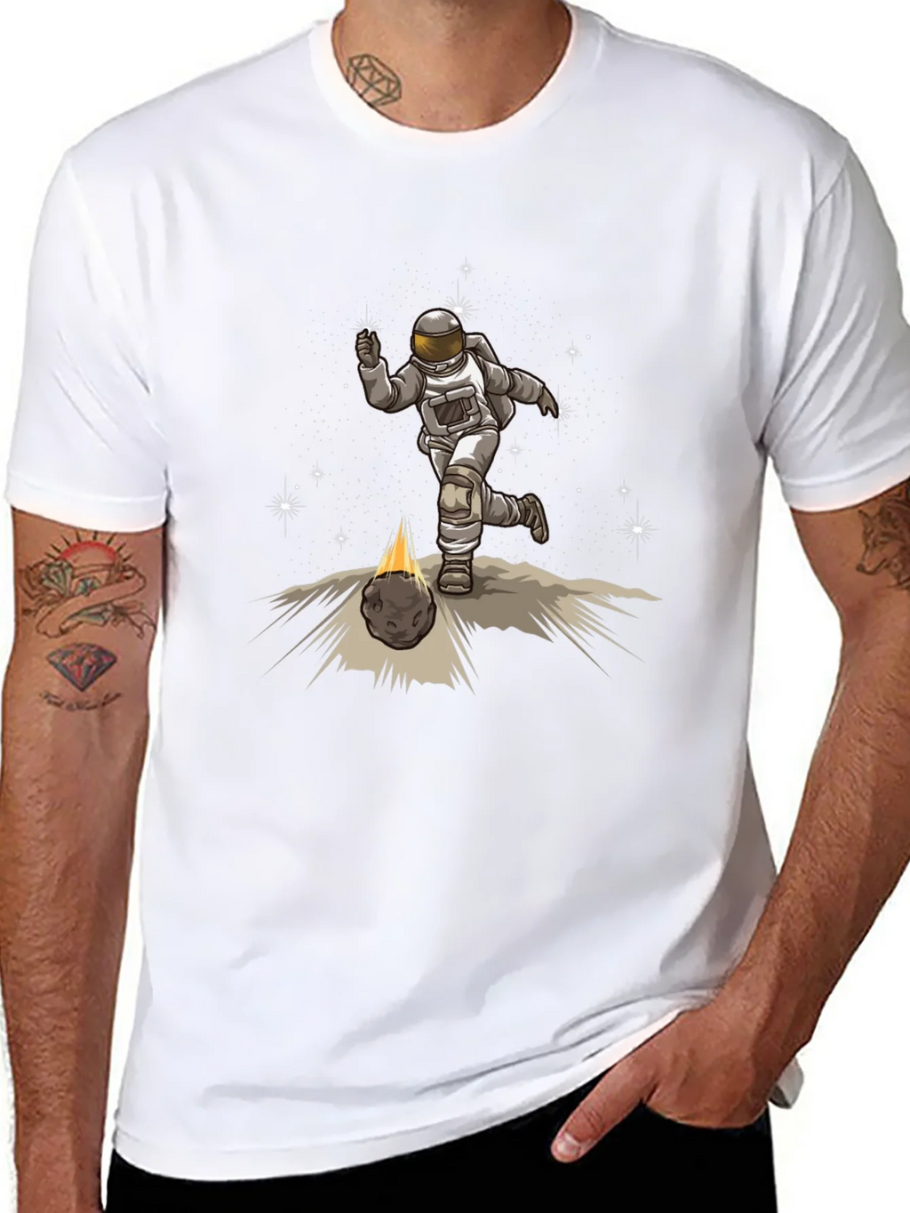 Astronaut Kicking Meteor T-Shirt product image 4