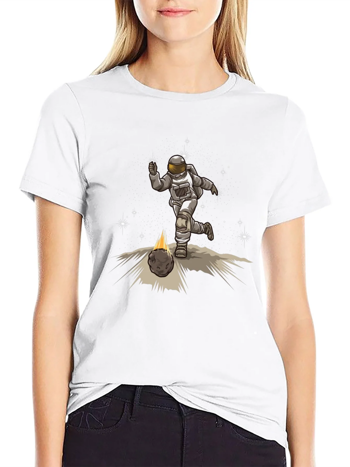 Astronaut Kicking Meteor T-Shirt product image 5