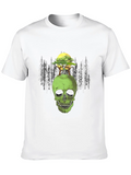 Skull and Forest Graphic Tee - Black Cotton Blend product image 1