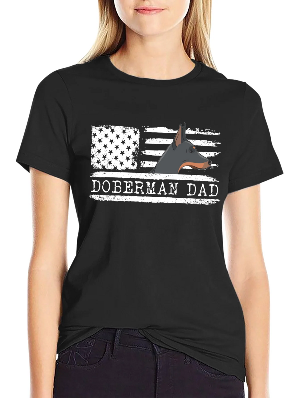 Doberman Dad T-Shirt - American Flag Dog Lover Tee product image 2