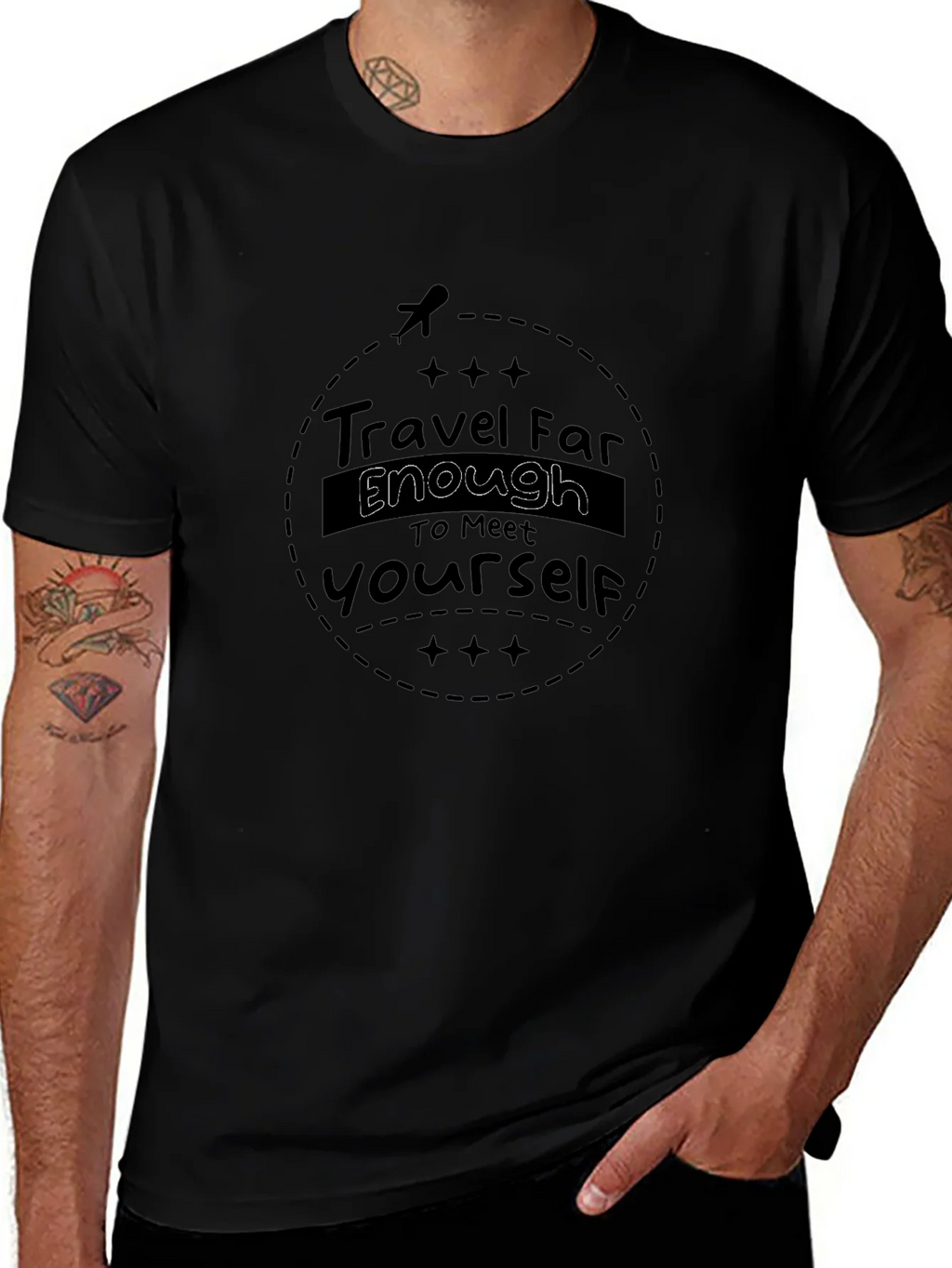 Travel Far Enough Black T-Shirt product image 1