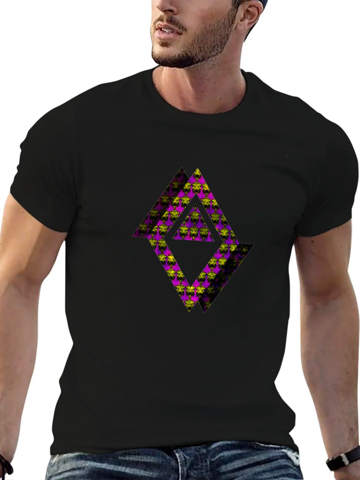 Abstract Graphic Black Tee Shirt product image 9