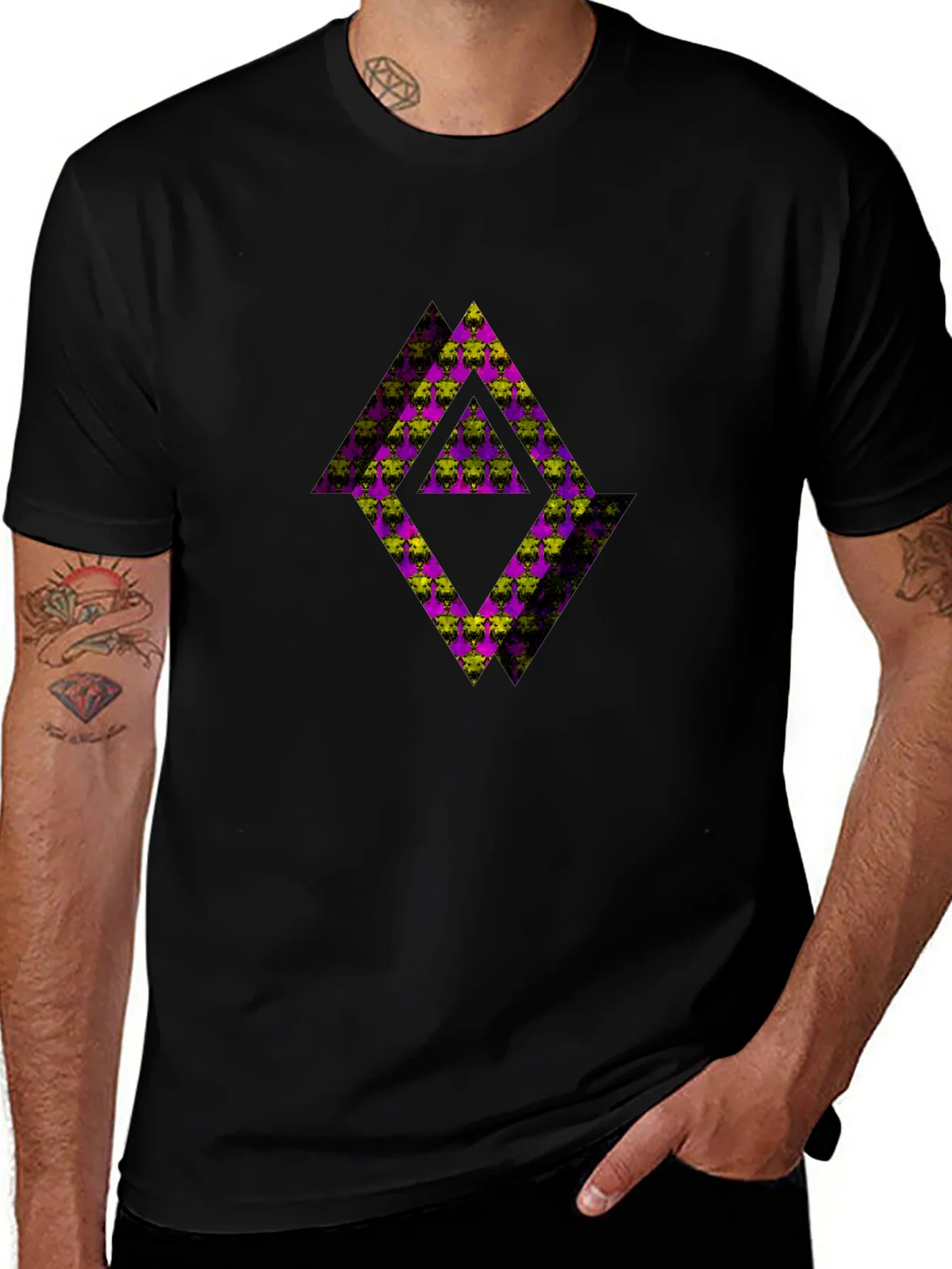 Abstract Graphic Black Tee Shirt product image 1
