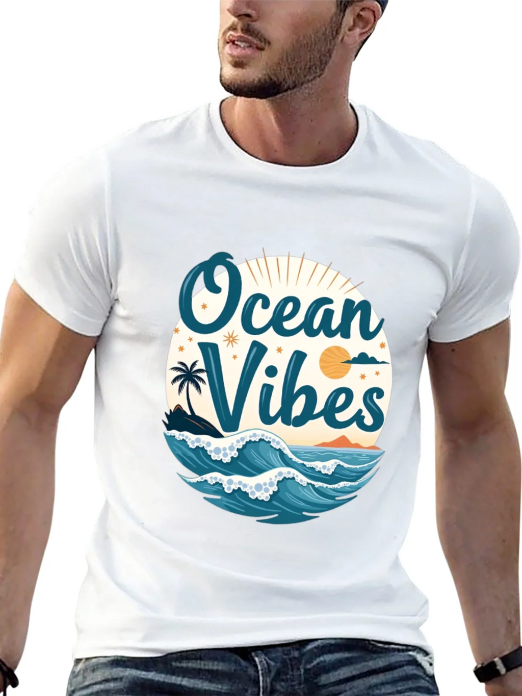 Ocean Vibes Black T-Shirt product image 4
