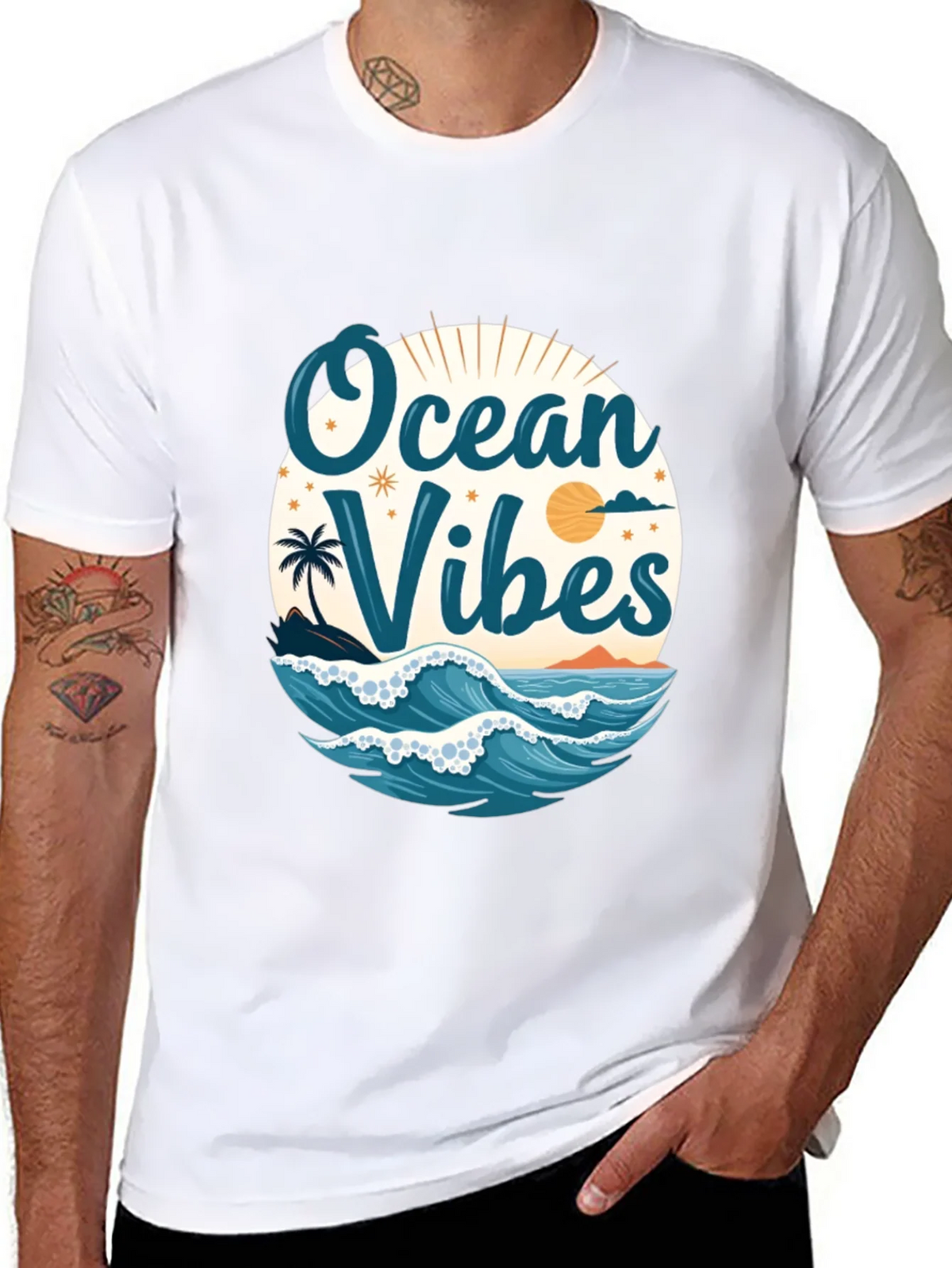 Ocean Vibes Black T-Shirt product image 10