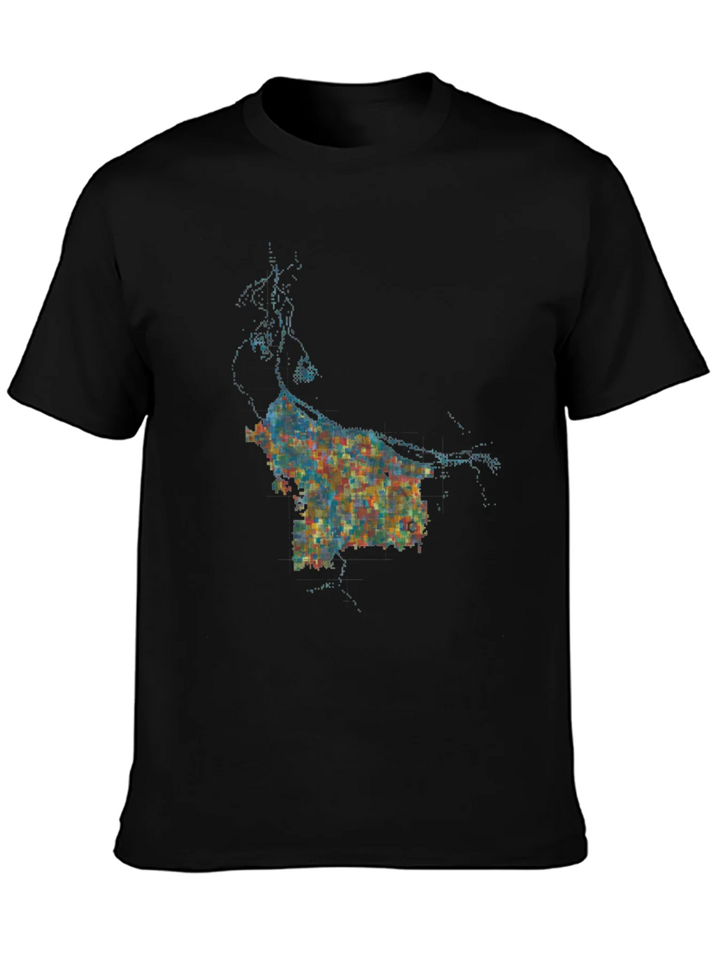 Abstract Cityscape Graphic Black T-Shirt product image 6
