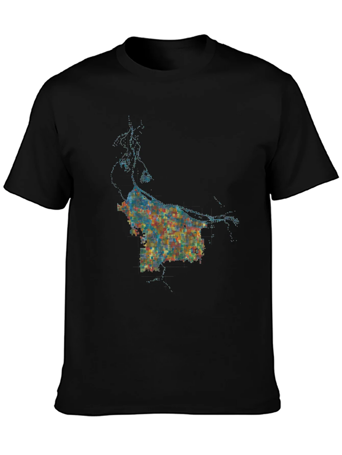 Abstract Cityscape Graphic Black T-Shirt product image 6