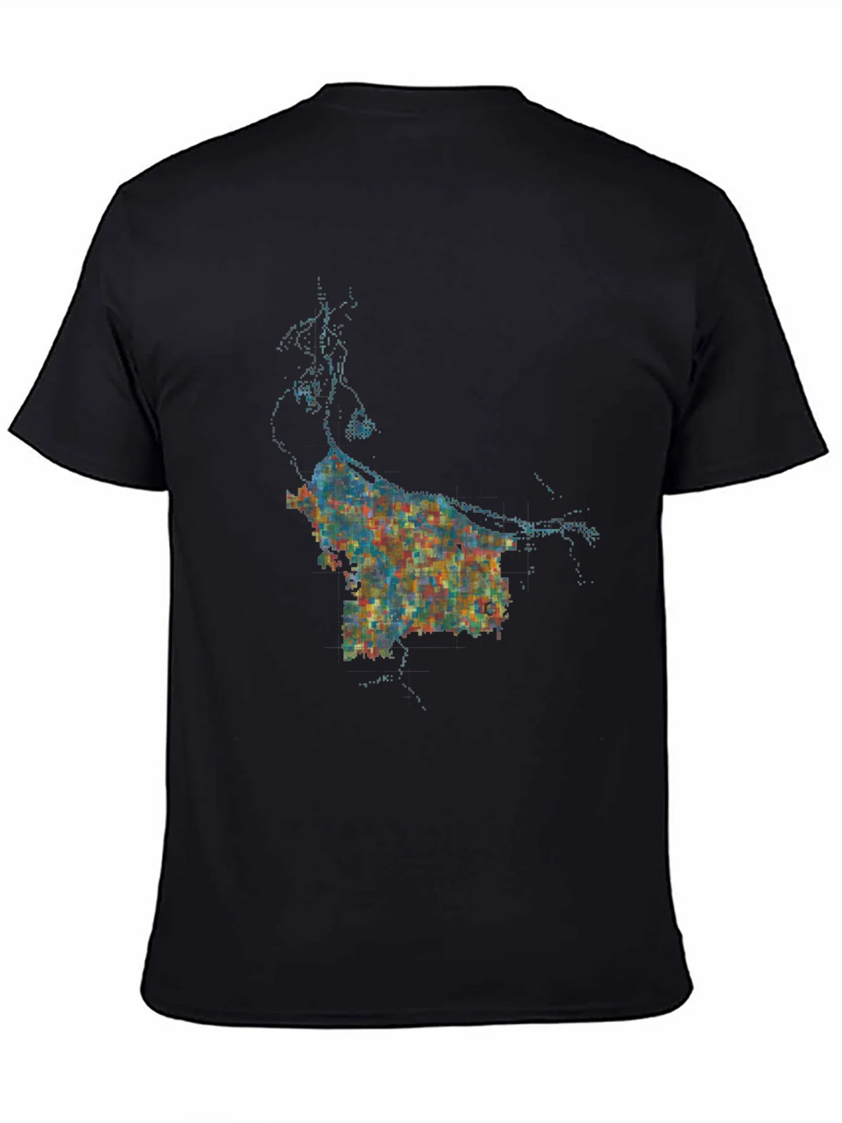 Abstract Cityscape Graphic Black T-Shirt product image 7