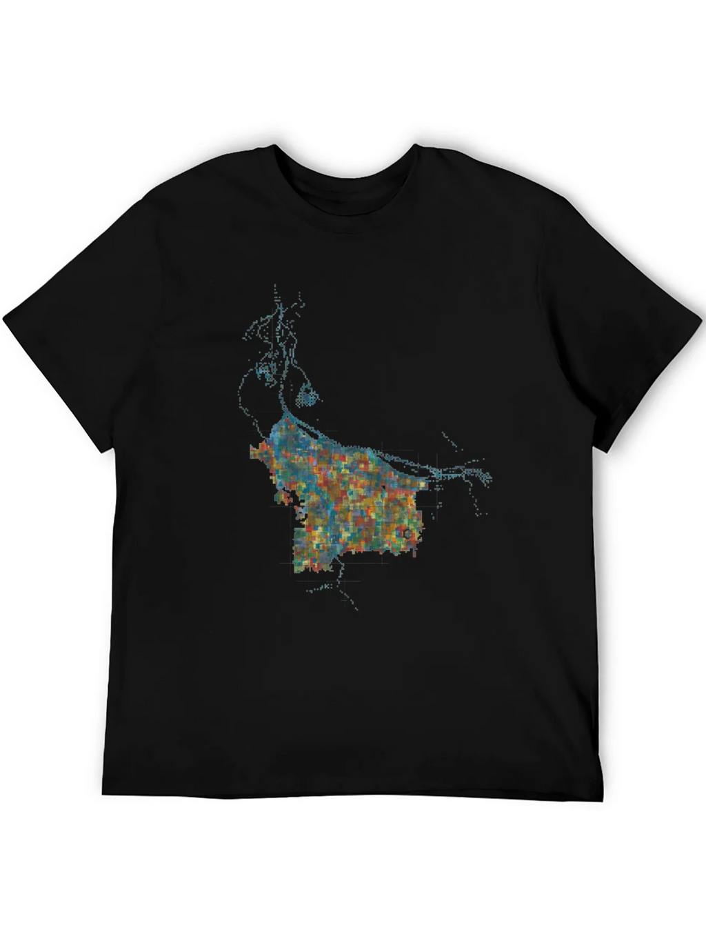 Abstract Cityscape Graphic Black T-Shirt product image 8