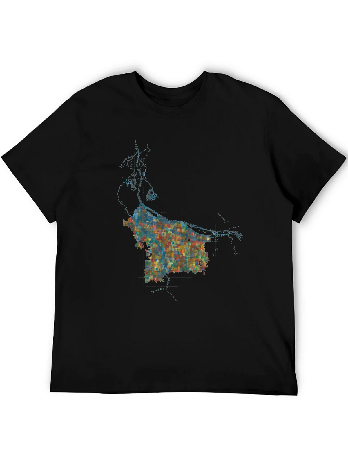 Abstract Cityscape Graphic Black T-Shirt product image 8