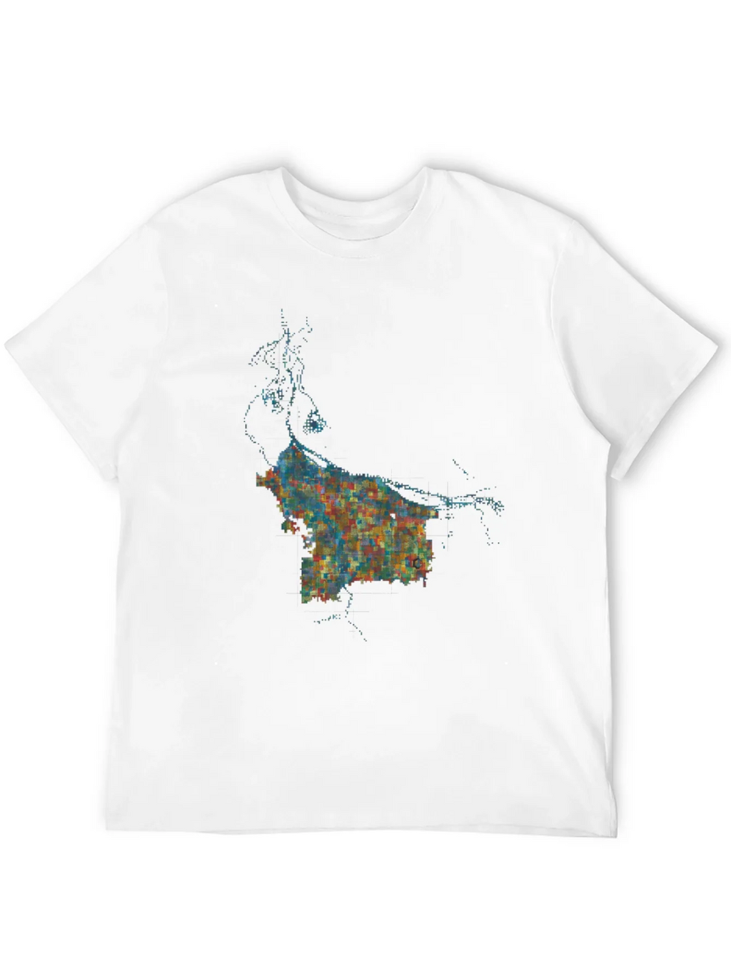 Abstract Cityscape Graphic Black T-Shirt product image 3