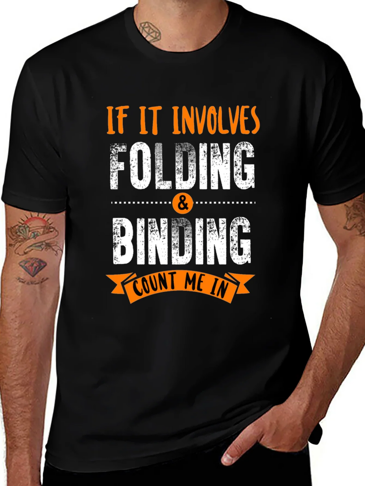 Folding & Binding Count Me In Black T-Shirt product image 1