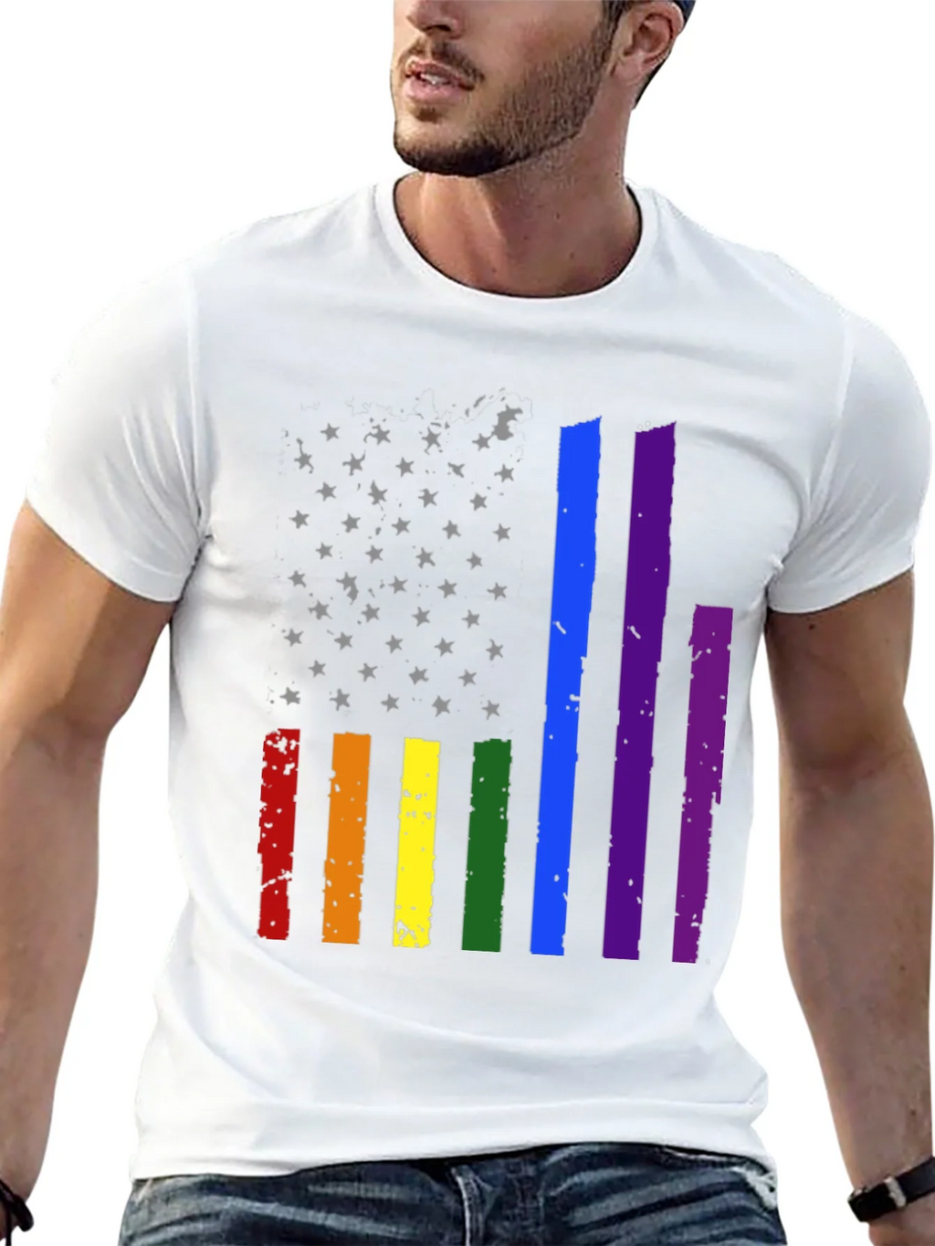 Pride American Flag Graphic Tee product image 4