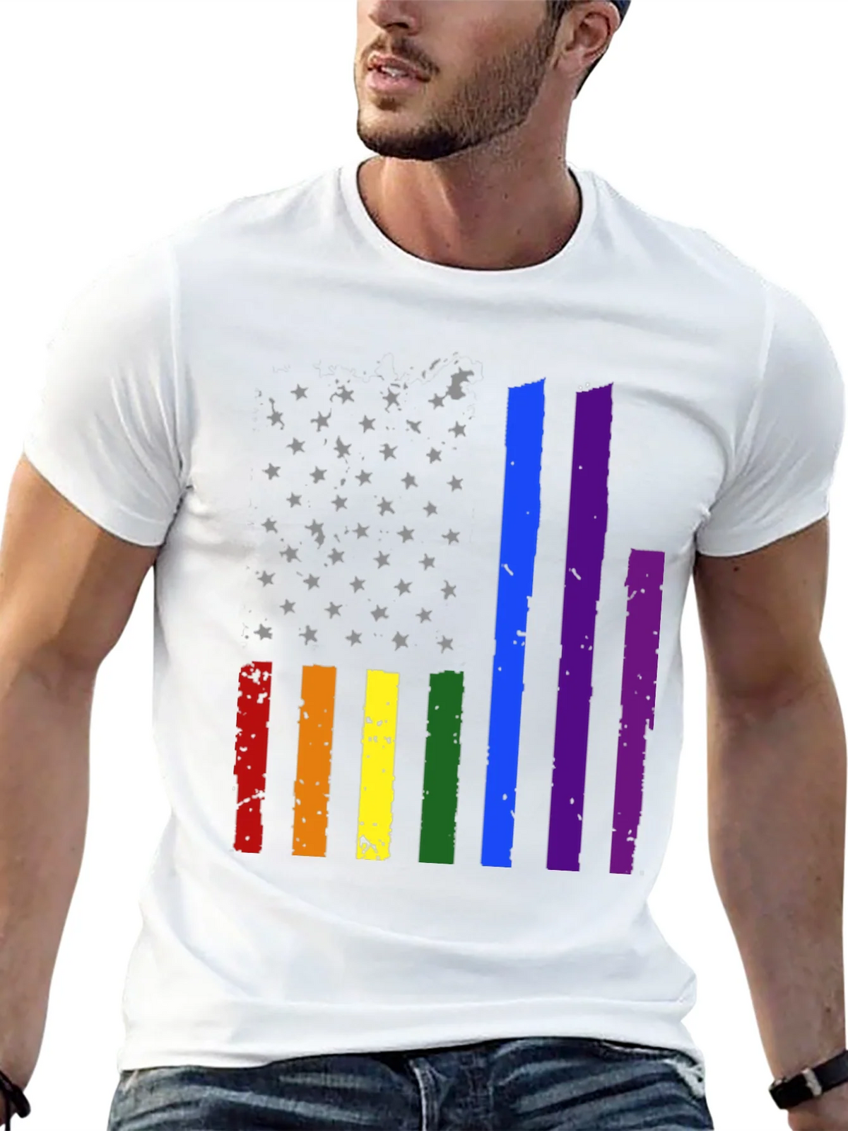 Pride American Flag Graphic Tee product image 4