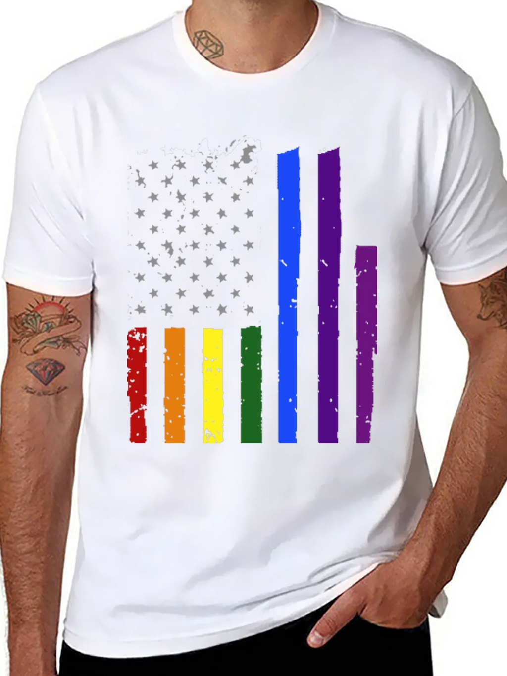 Pride American Flag Graphic Tee product image 10