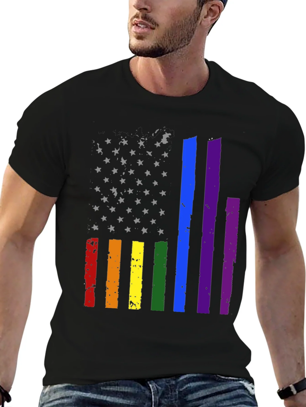 Pride American Flag Graphic Tee product image 9