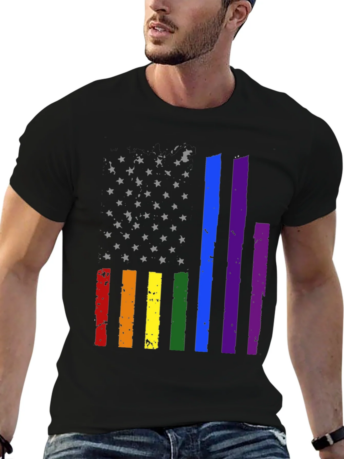 Pride American Flag Graphic Tee product image 9