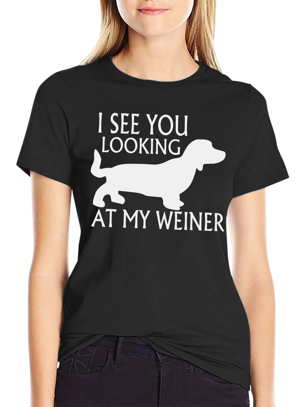 Funny Weiner Dog T-Shirt - I See You Looking! product image 5