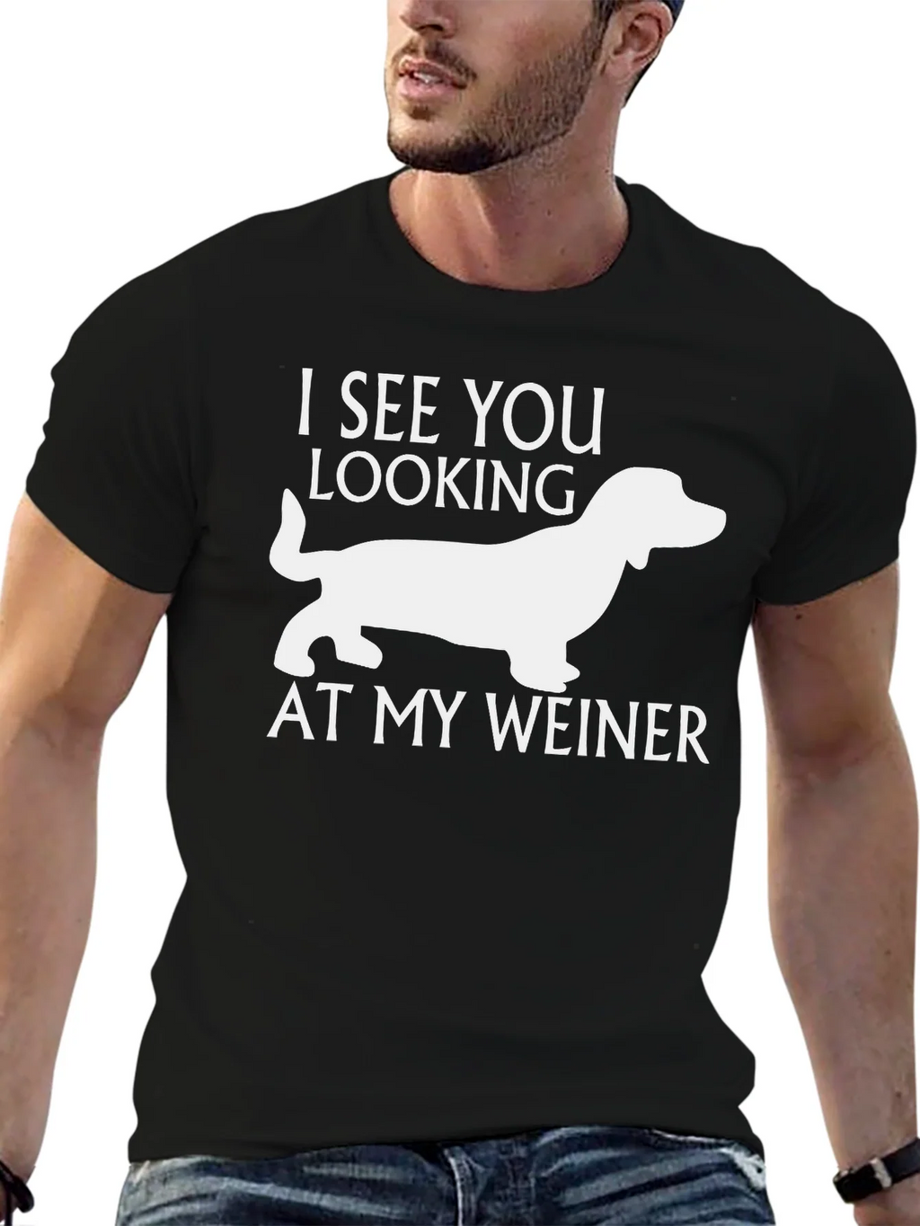 Funny Weiner Dog T-Shirt - I See You Looking! product image 9