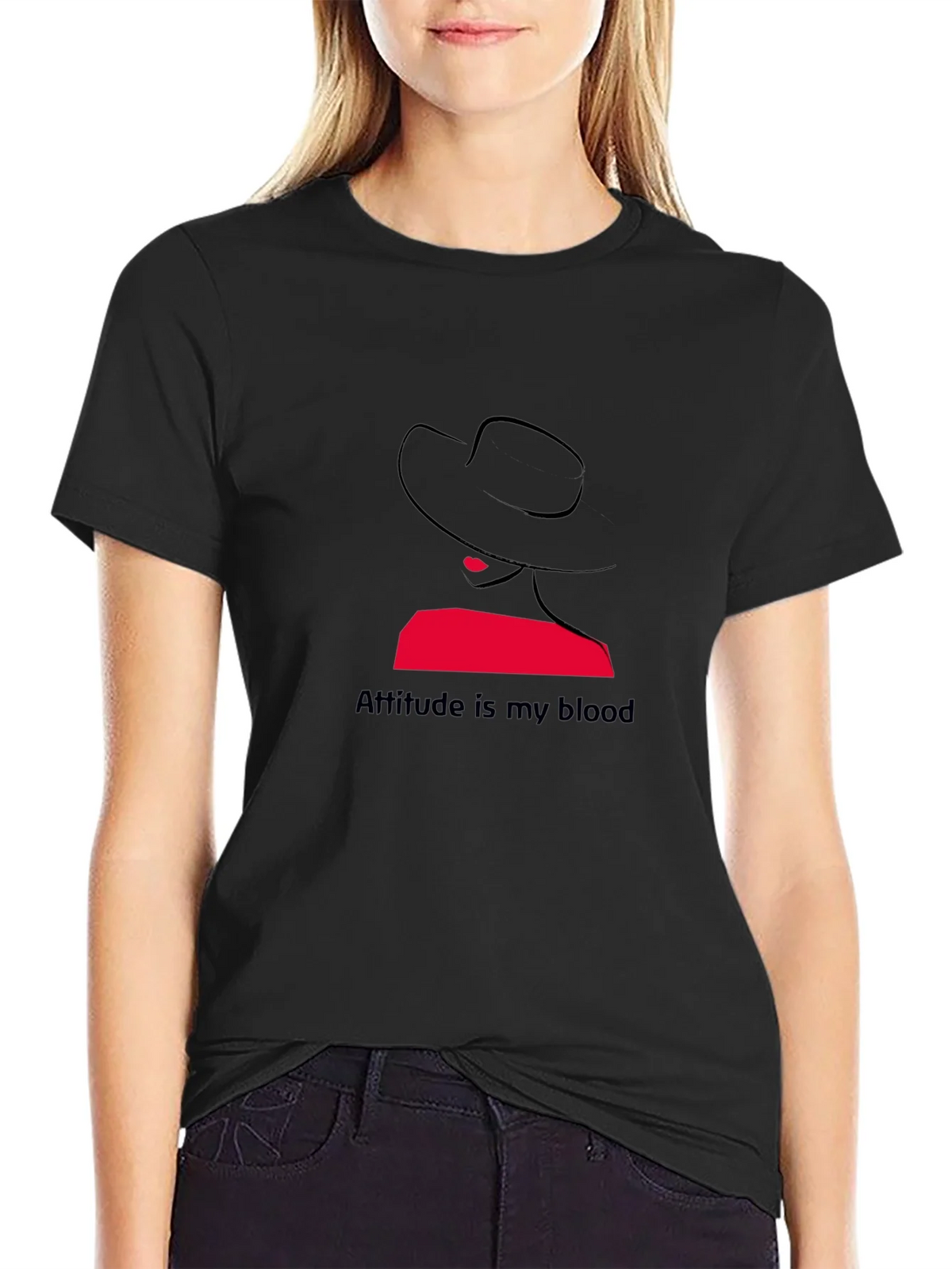 Attitude is My Blood Graphic Tee - Stylish Black T-Shirt product image 5