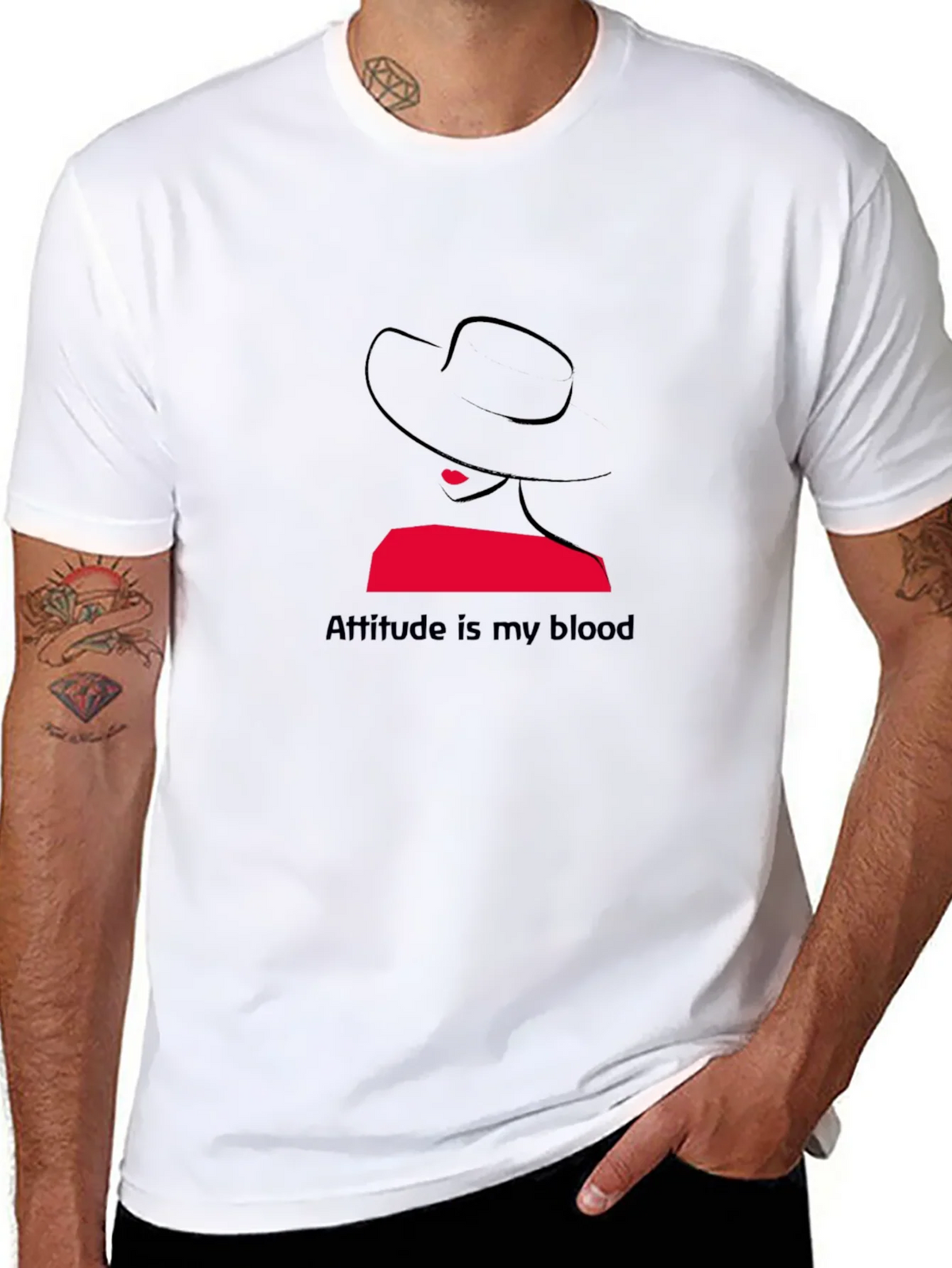 Attitude is My Blood Graphic Tee - Stylish Black T-Shirt product image 10