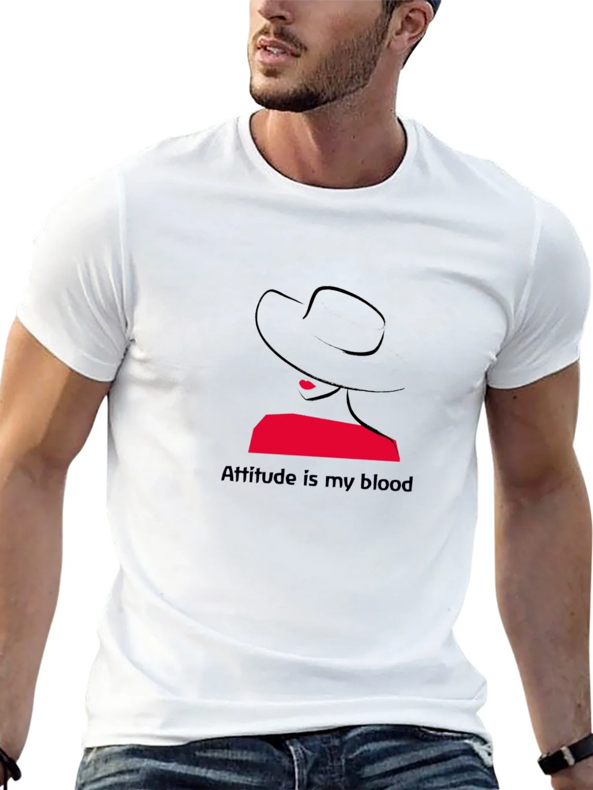 Attitude is My Blood Graphic Tee - Stylish Black T-Shirt product image 4