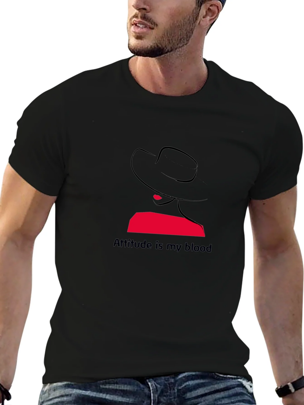 Attitude is My Blood Graphic Tee - Stylish Black T-Shirt product image 9