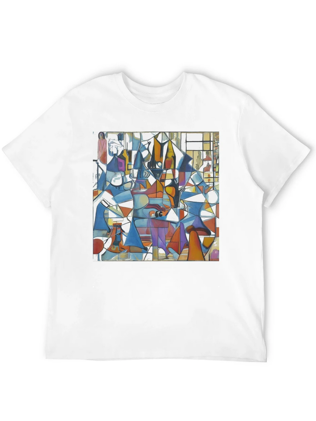Abstract Geometric Print Tee - Modern Art Black T-Shirt product image 3