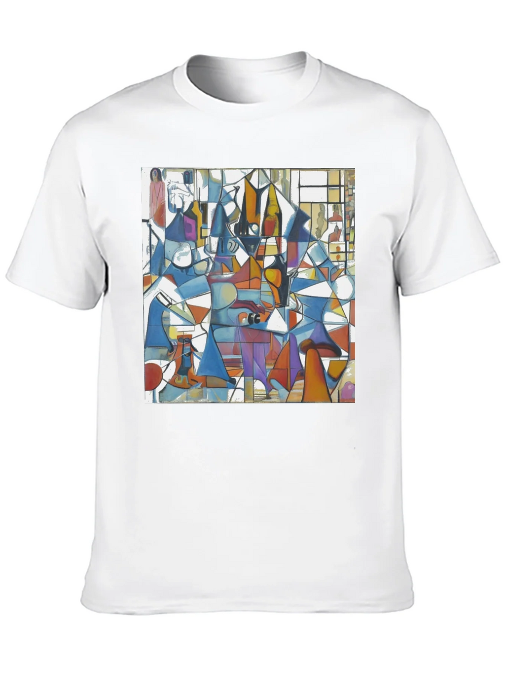 Abstract Geometric Print Tee - Modern Art Black T-Shirt product image 10