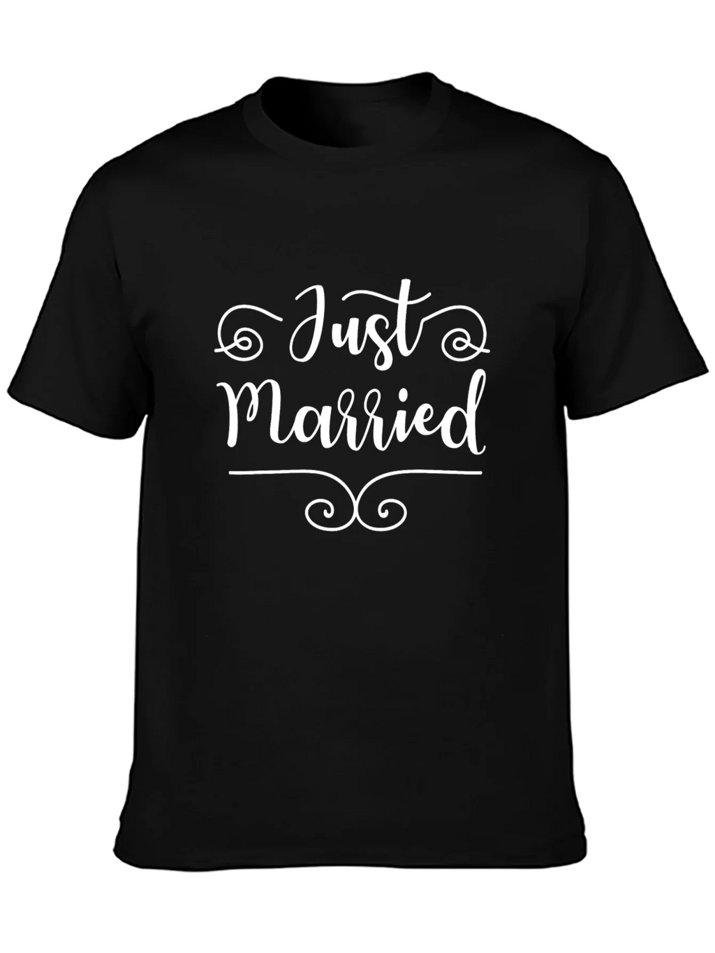 Just Married Graphic Tee - Black Crew Neck Shirt product image 3