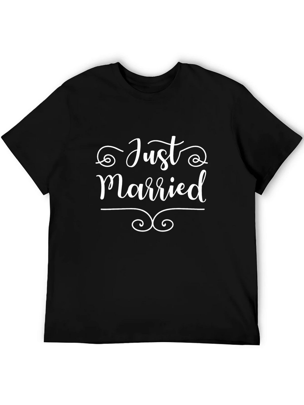 Just Married Graphic Tee - Black Crew Neck Shirt product image 4