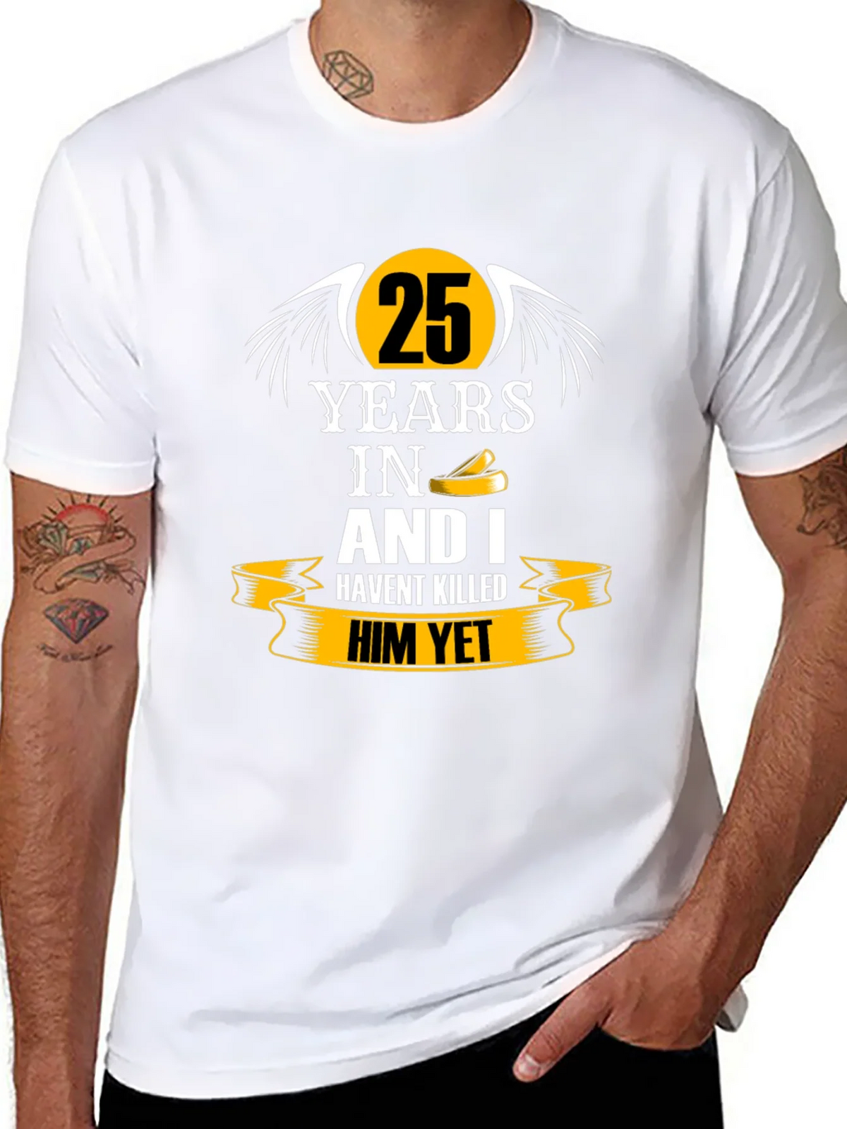 25 Years Anniversary Humor Black T-Shirt product image 10