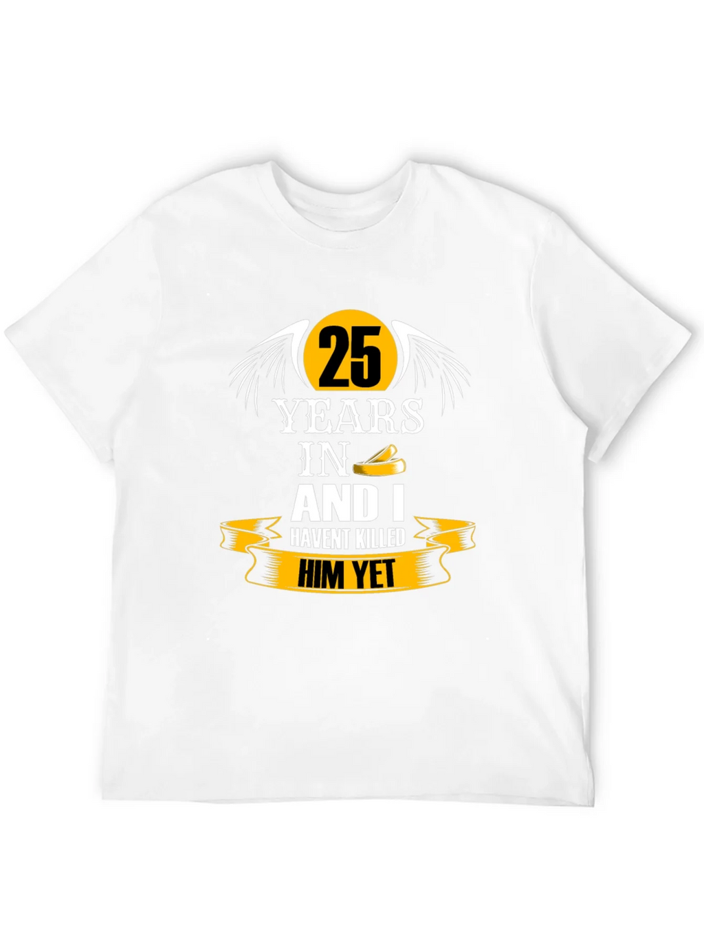 25 Years Anniversary Humor Black T-Shirt product image 3