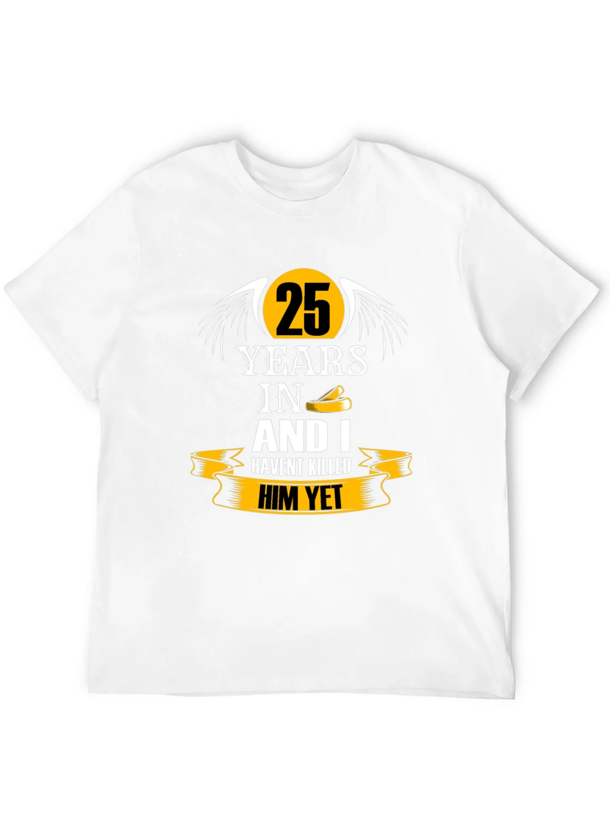 25 Years Anniversary Humor Black T-Shirt product image 3