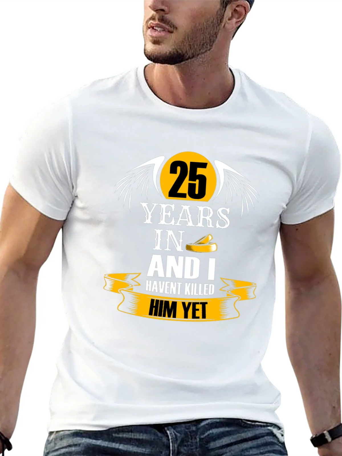 25 Years Anniversary Humor Black T-Shirt product image 4