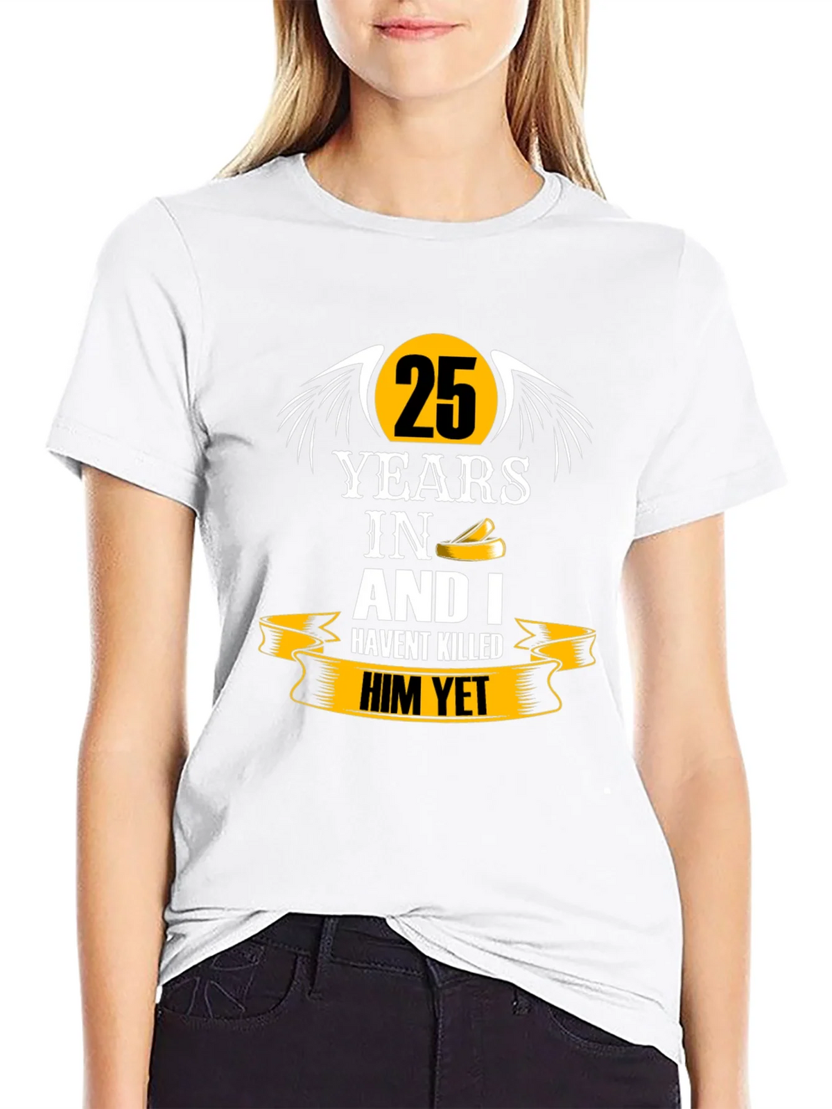 25 Years Anniversary Humor Black T-Shirt product image 11