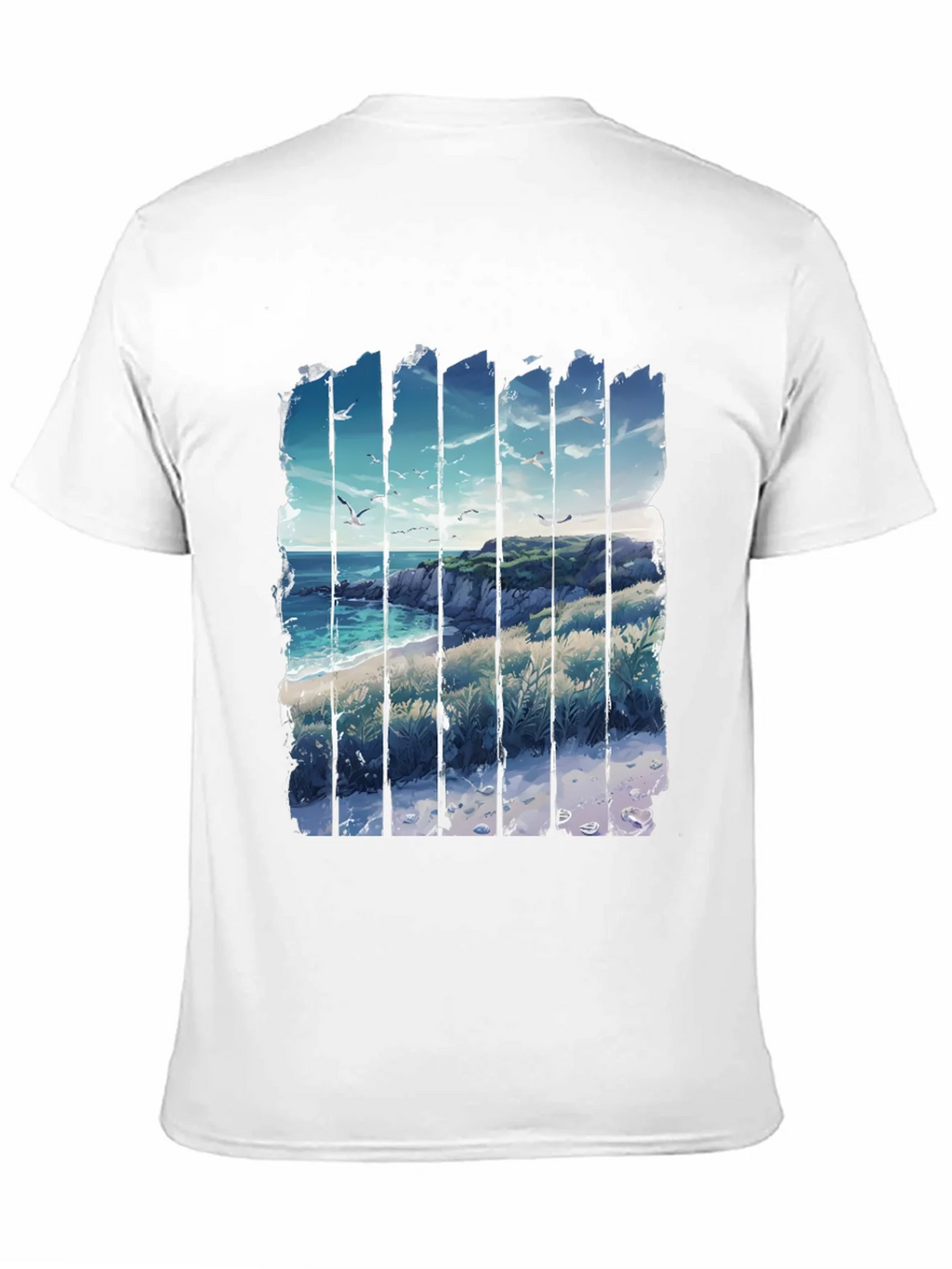 Coastal Vista Graphic Tee - Black Cotton T-Shirt product image 2