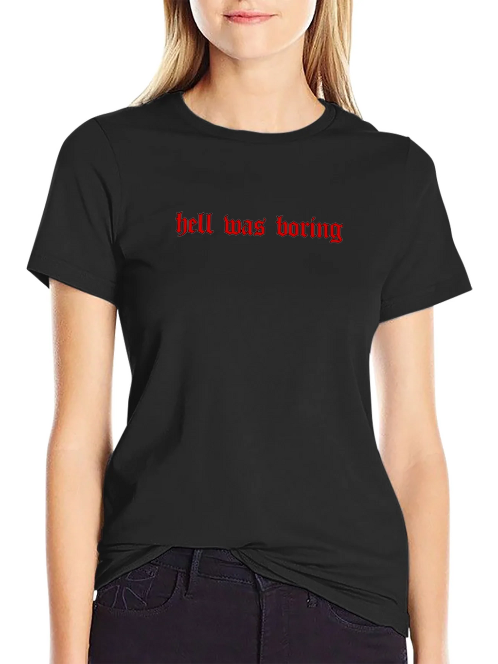 Hell Was Boring Graphic Tee - Black product image 5