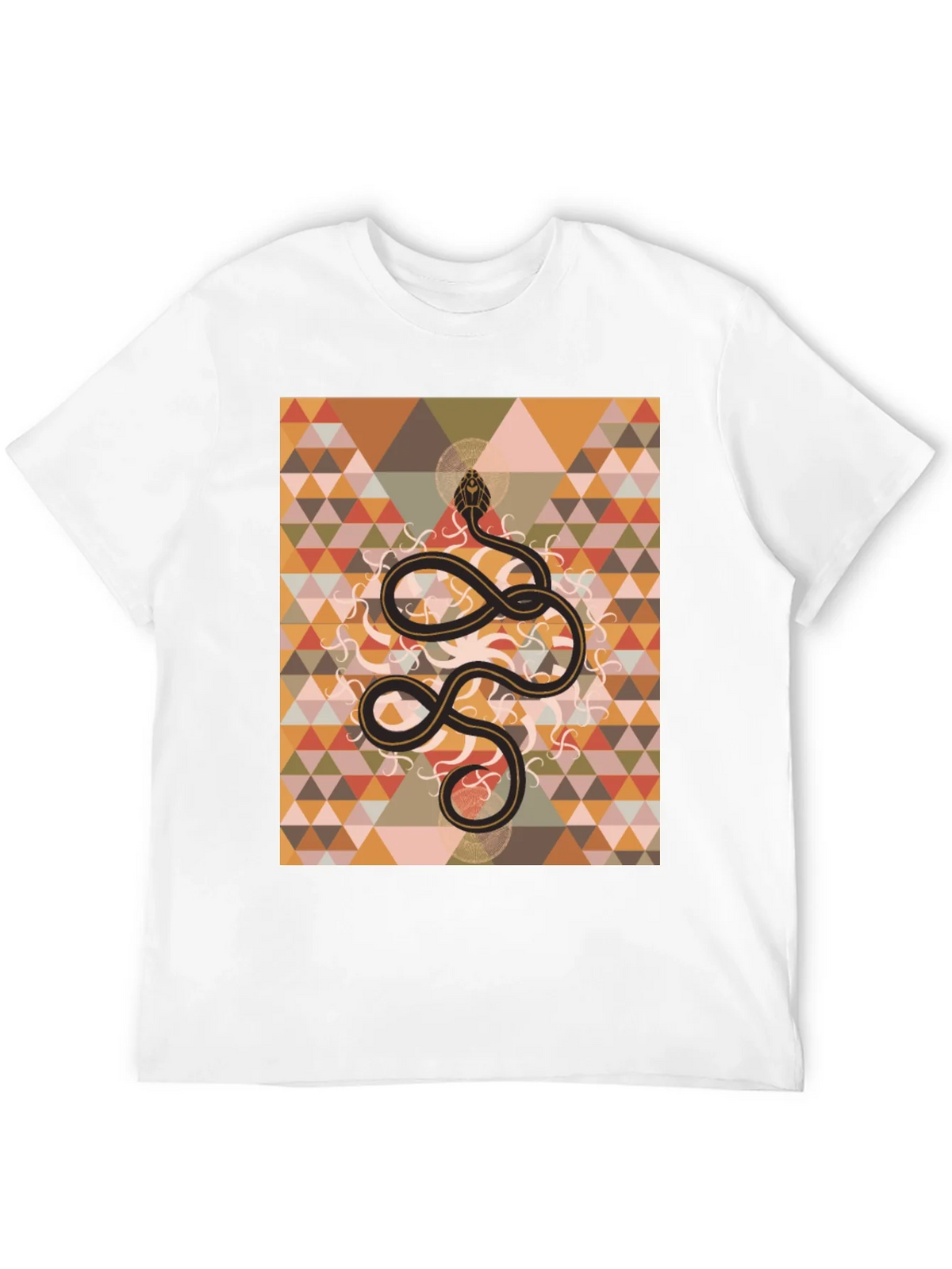 Geometric Snake Print Black T-Shirt product image 3