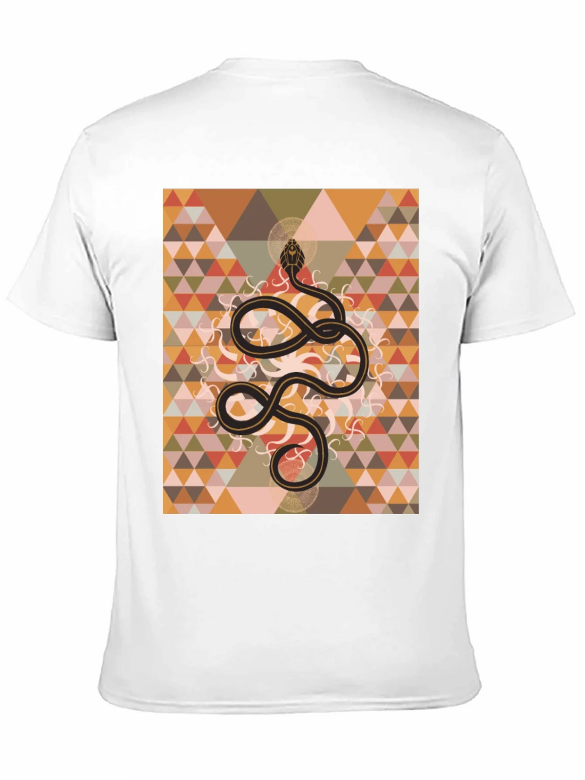 Geometric Snake Print Black T-Shirt product image 2
