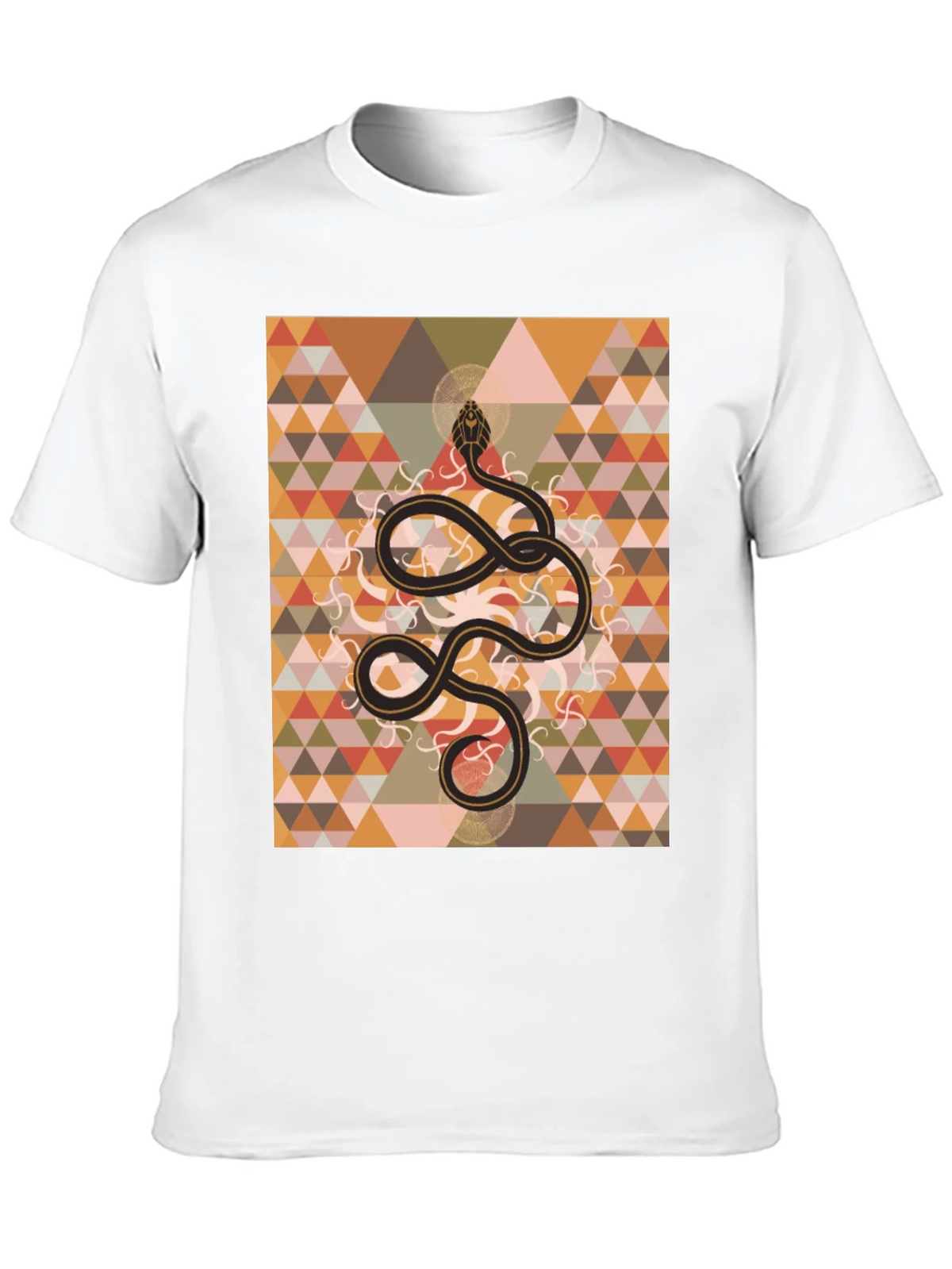 Geometric Snake Print Black T-Shirt product image 12