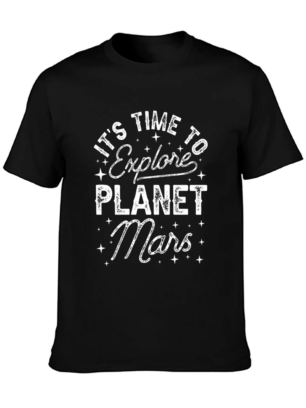 Explore Planet Mars Black Graphic T-Shirt product image 4