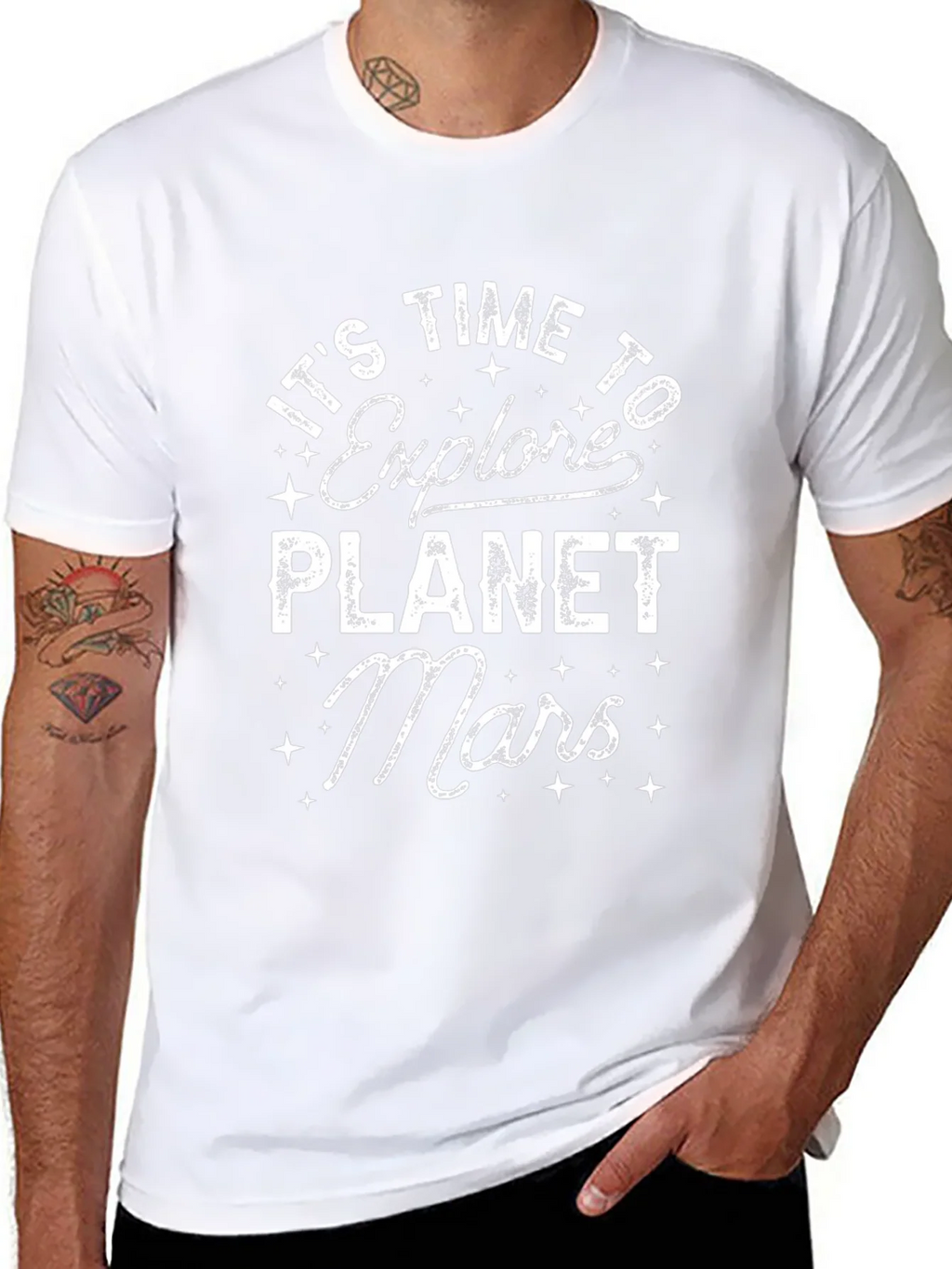 Explore Planet Mars Black Graphic T-Shirt product image 7