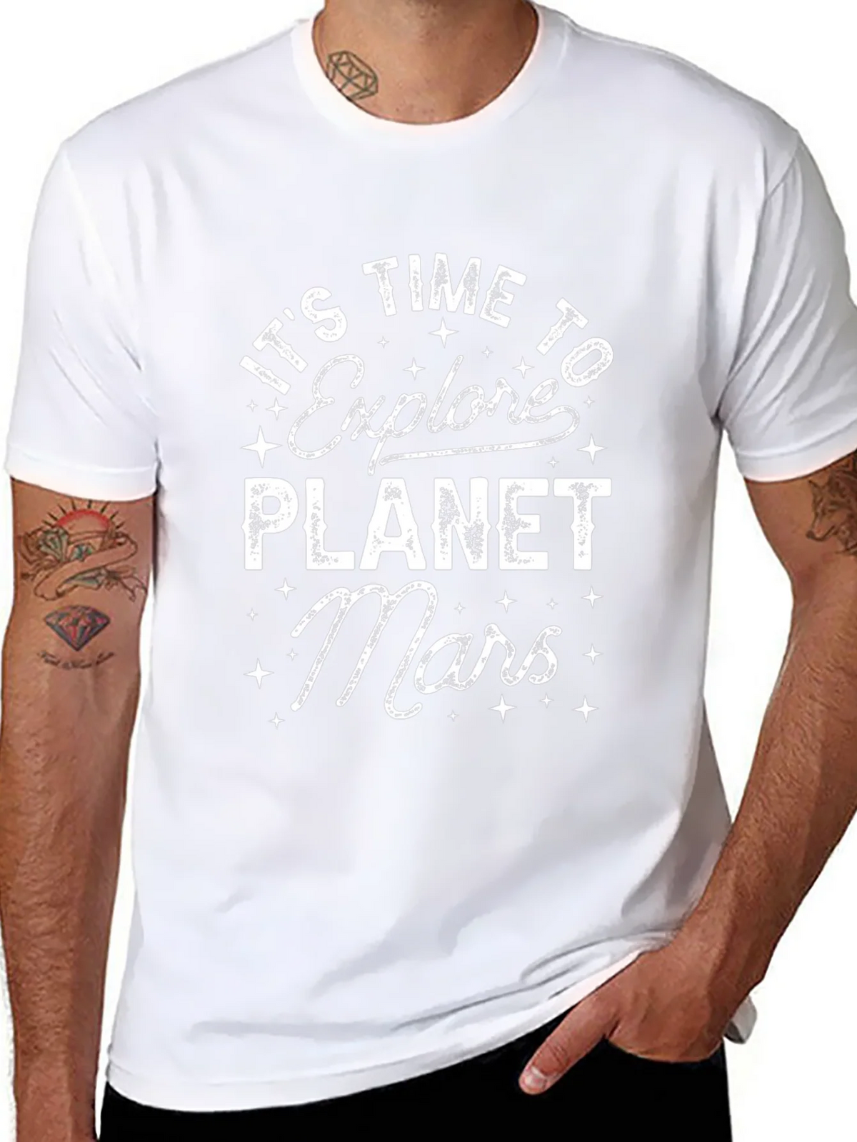 Explore Planet Mars Black Graphic T-Shirt product image 7