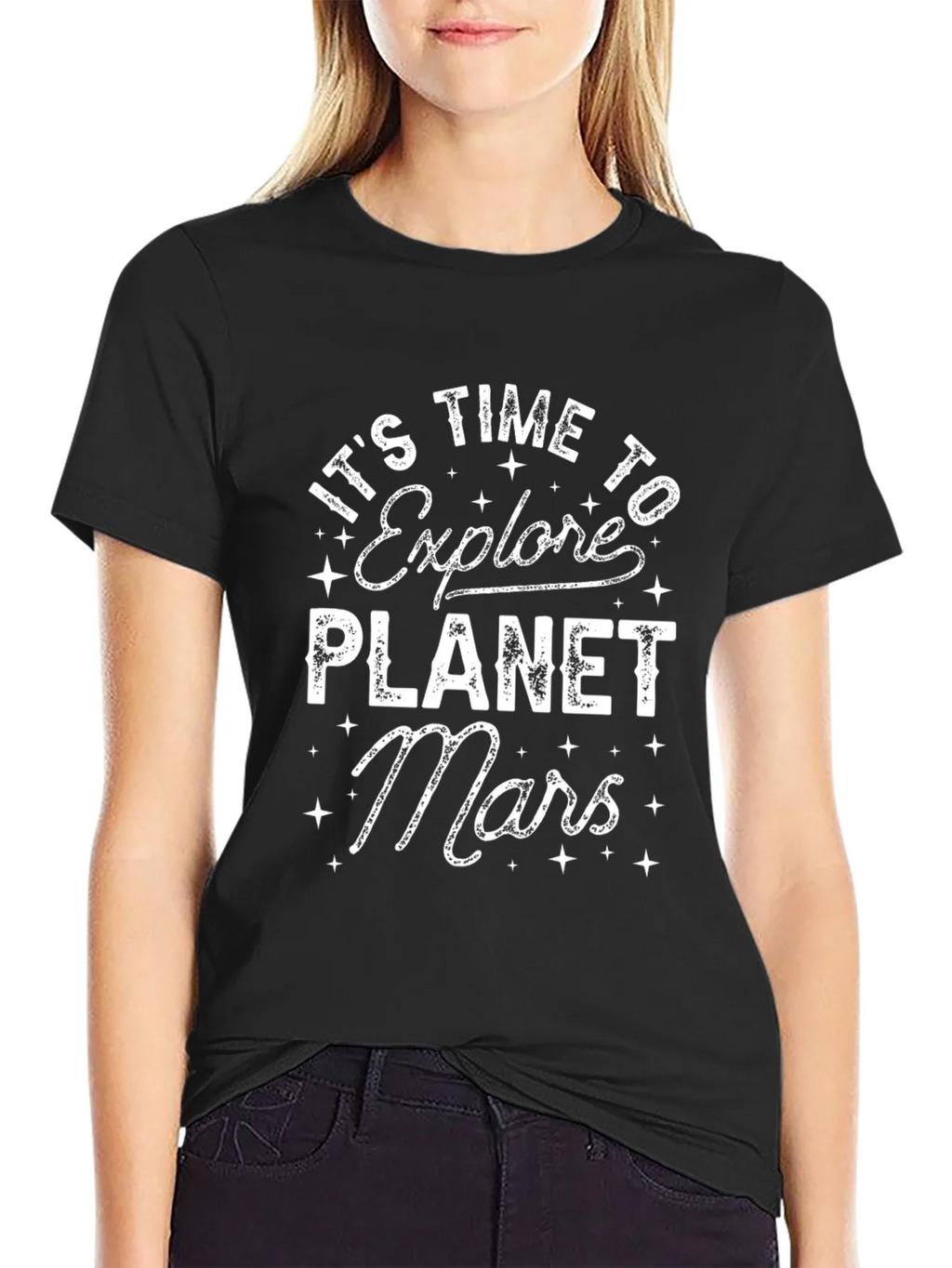 Explore Planet Mars Black Graphic T-Shirt product image 3